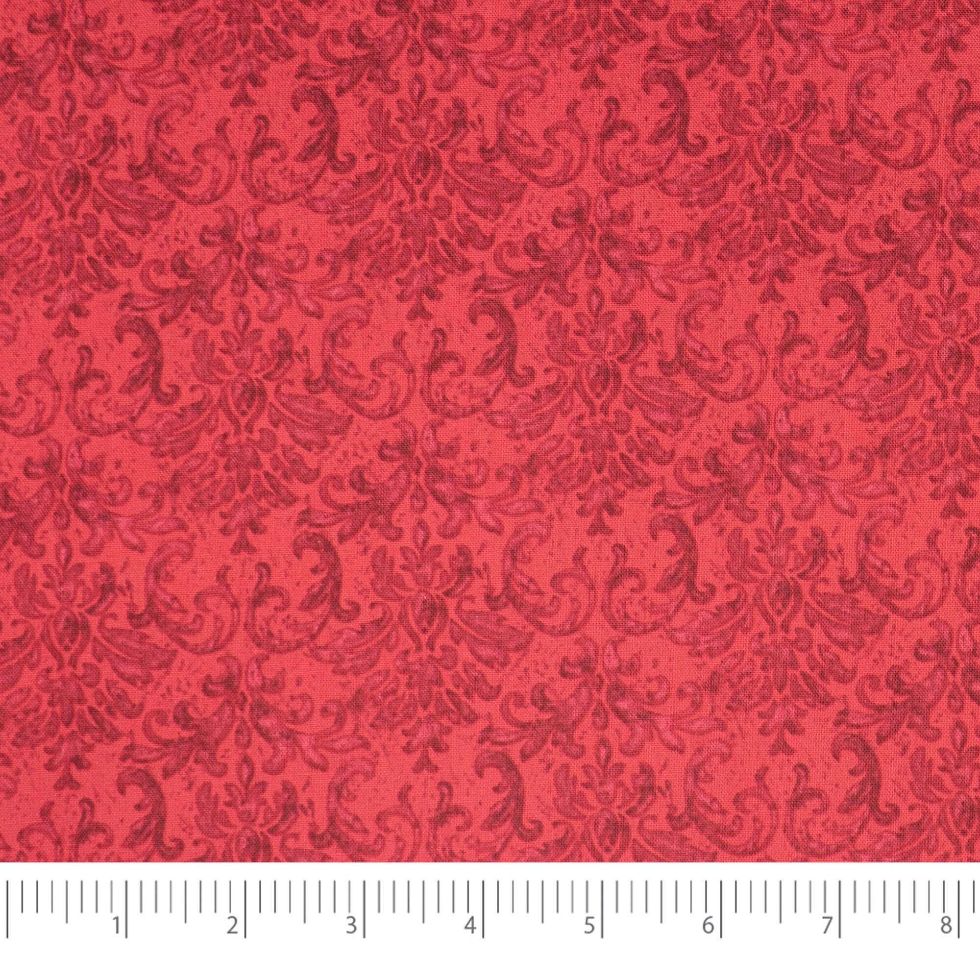 SINGER Christmas Holiday Damask Cotton Fabric